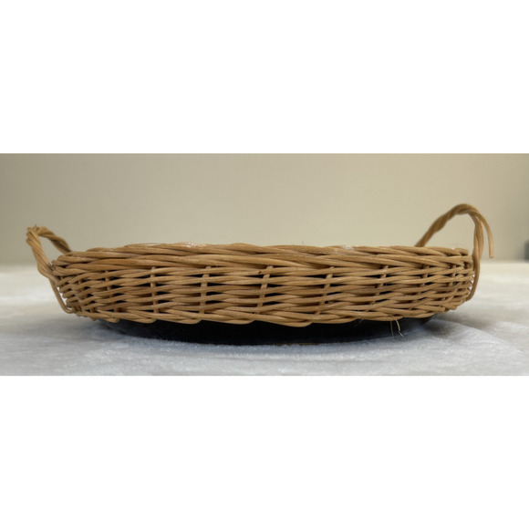 Vintage Soufflenheim French Stoneware Pottery Dish w/wicker handles BnftsCharity - Picture 4 of 10